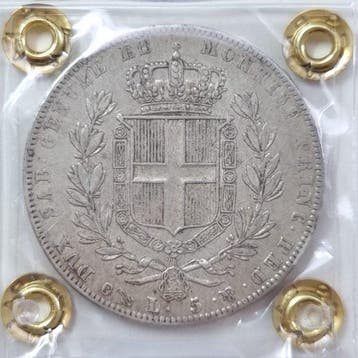 Italië, Savoye Carlo Alberto. 5 Lire 1840 Genova