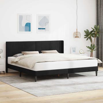 vidaXL Bedframe met hoofdeinde Zwart 200 x 200 cm Fluweel, Verzenden