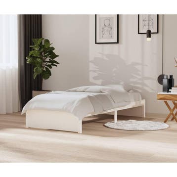 vidaXL Bedframe massief hout wit 90x200 cm, Verzenden