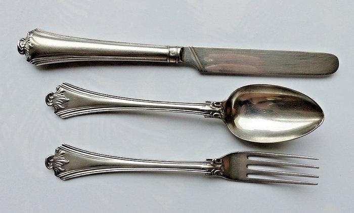 Martin Hall & Co - Ménagère - Argent sterling, Antiek en Kunst, Antiek | Zilver en Goud