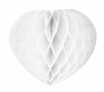 Honeycomb Wit Hart 30cm, Verzenden