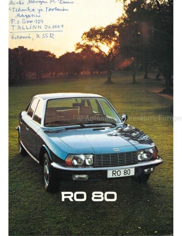 1976 NSU RO 80 BROCHURE DUITS, Ophalen of Verzenden