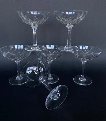 Cristallerie de Nancy - Champagneglas - Prachtige serie van