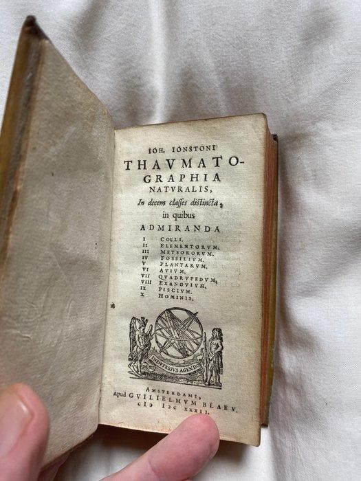 Jan Jonston - Thaumatographia naturalis, in classes decem, Antiek en Kunst, Antiek | Boeken en Manuscripten