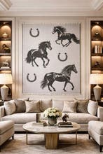 Exclusieve plaid-tapijt Equestre in katoen jacquard -, Antiek en Kunst