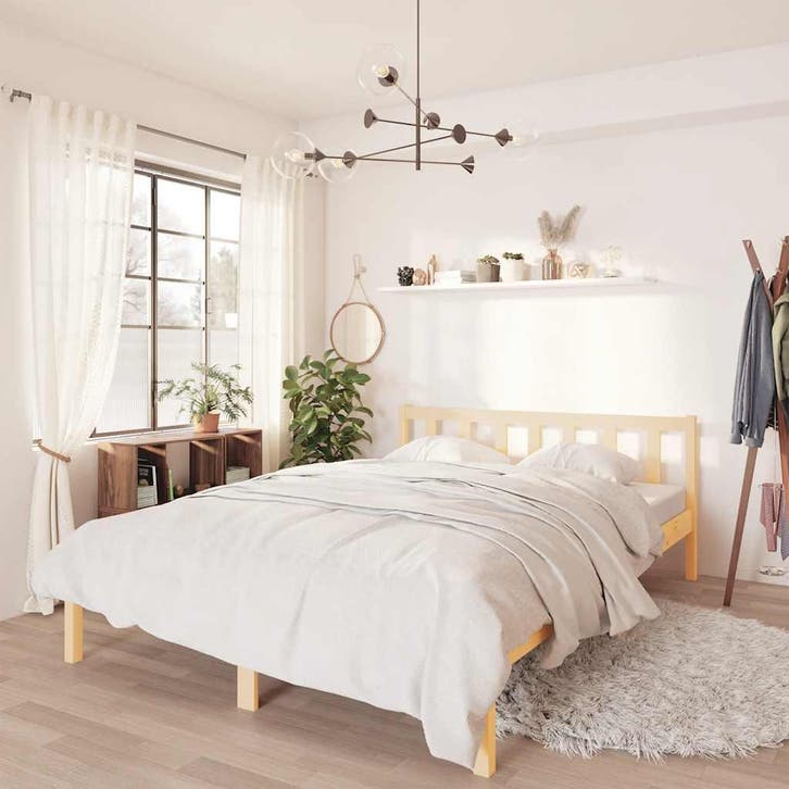 vidaXL Bedframe massief grenenhout 160x200 cm, Huis en Inrichting, Slaapkamer | Bedden, Nieuw, Verzenden