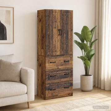 vidaXL Kast Set 2 st 66 x 34,5 x 87 cm Bewerkt hout Oud hout, Huis en Inrichting, Kasten | Overige, Verzenden, Nieuw