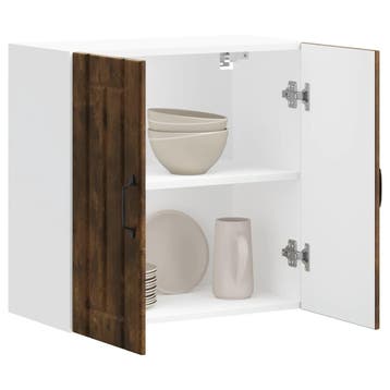 vidaXL Keukenbovenkast Lucca bewerkt hout gerookt, Huis en Inrichting, Verzenden, Nieuw