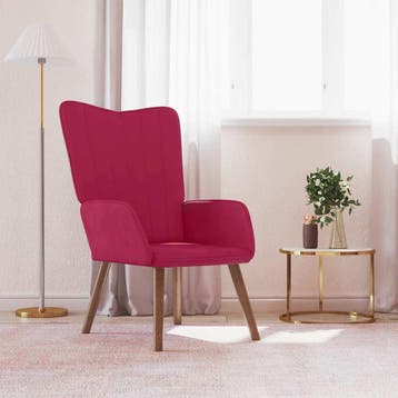 vidaXL Relaxstoel fluweel wijnrood, Verzenden