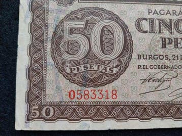 Spanje. - 2 x 50 Pesetas - 1936 - Pick 100 (Zonder