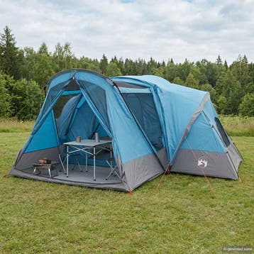 vidaXL Kamer Tent met Waterdichte Regenfly 10-persoons Blauw, Verzenden, Nieuw