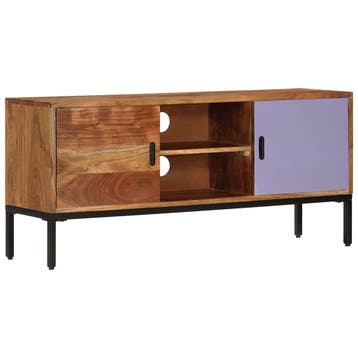 vidaXL Tv-meubel 110x30x50 cm massief acaciahout honingbruin, Verzenden, Nieuw