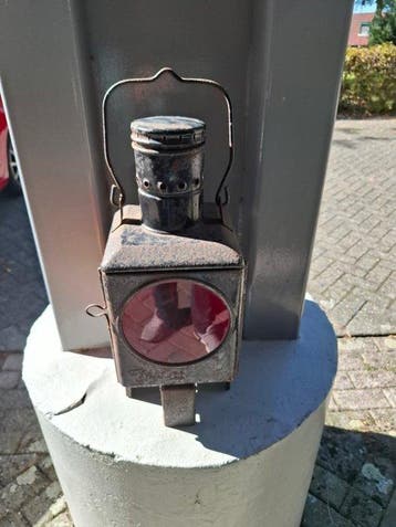 Lamp - IJzer - Antieke spoorweg seinlamp, Antiek en Kunst