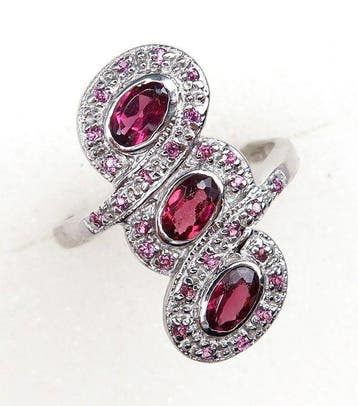 Granaat - Zilver, Het frambozenprisma – Ring Grenaat