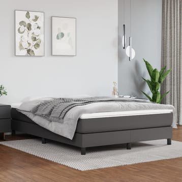vidaXL Boxspring bed kunstleer grijs 140x200 cm, Verzenden, Nieuw