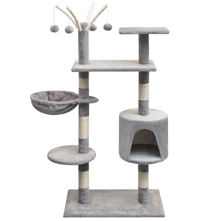 vidaXL Kattenkrabpaal met sisal krabpalen 125 cm grijs, Dieren en Toebehoren, Katten-accessoires, Nieuw, Verzenden