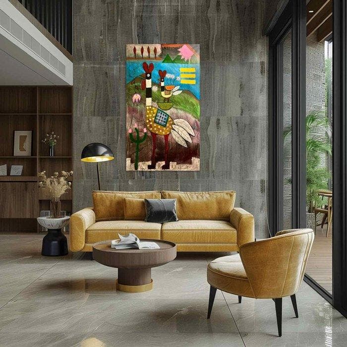 V. Cox - La Familia - XXL · No Reserve, Antiquités & Art, Art | Peinture | Moderne