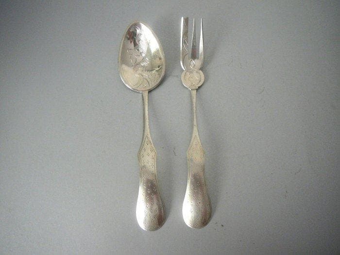 Serveergerei (2) - Zilver - 1850-1900, Antiquités & Art, Antiquités | Argent & Or