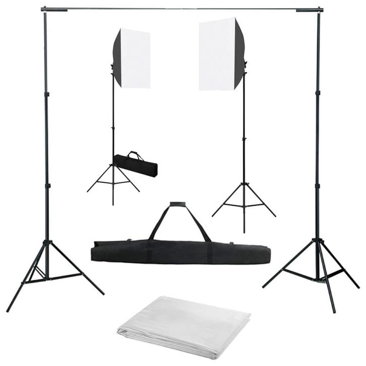 vidaXL Fotostudioset met softboxlampen en achtergrond, Audio, Tv en Foto, Fotografie | Fotostudio en Toebehoren, Nieuw, Verzenden