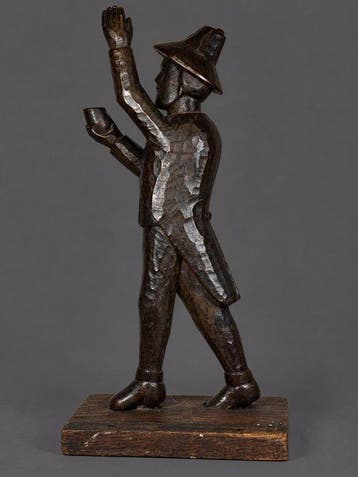 Sculpture, Man met snor - 32 cm - Métal