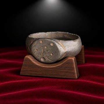 Byzantijns Brons Byzantijnse bronzen ring met geponst