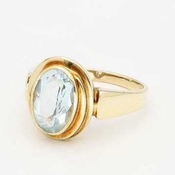 Bague - 14 carats Or jaune Aigue-marine, Bijoux, Sacs & Beauté