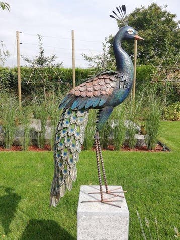 Staande pauw - Figurine - Métal