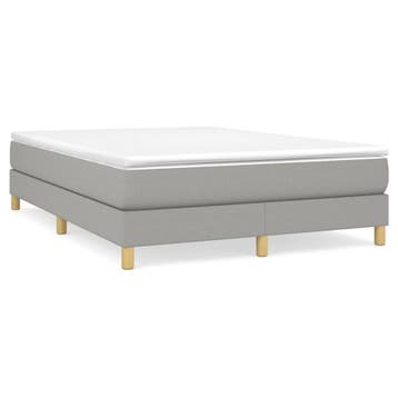 vidaXL Boxspring bed stof lichtgrijs 140x200 cm, Verzenden, Nieuw