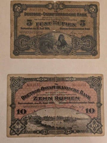 Duits Oost-Afrika. - 4 banknotes 1905 - Pick 1, 2, 3, 4