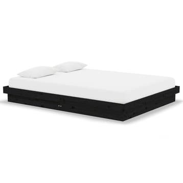 Bedframe grenenhout 135x190 | 57% korting | Retour deal, Verzenden, Zwart, 190 cm of minder, Zo goed als nieuw