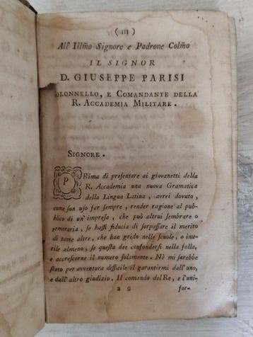 Real Accademia Militare - Gramatica Ragionata della Lingua