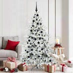 vidaXL Kunstmatige Hinged Kerstboom Wit 180 cm PVC en Staal, Verzenden, Nieuw