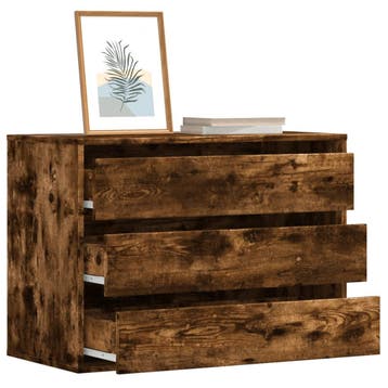 vidaXL Ladekast 80x41x58 cm bewerkt hout gerookt, Verzenden