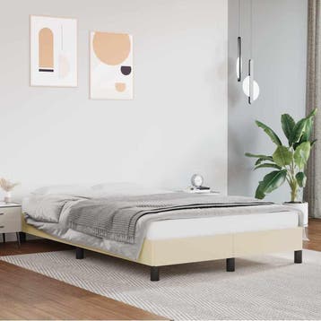 vidaXL Bedframe kunstleer crèmekleurig 120x200 cm, Verzenden, Nieuw
