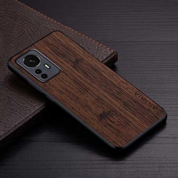 Xiaomi 12S Ultra Leren Hoesje - Shockproof Case Cover Hout, Telecommunicatie, Verzenden, Nieuw