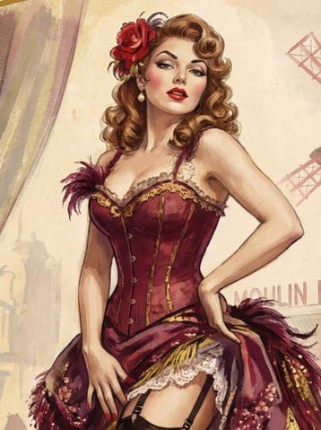 Kleury.art - 1890s Theatre Posters: “Moulin Rouge Burlesque”