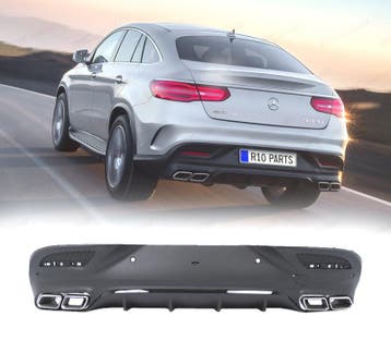 DIFFUSEUR ARRIÈRE MERCEDES GLE C292 COUPÉ 15- NOIR + EMBOUTS, Verzenden
