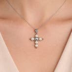 Halsketting - 18 karaat Witgoud, Geel goud Parel, Handtassen en Accessoires, Nieuw