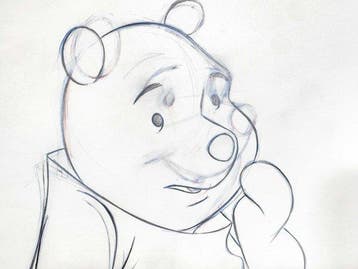 Winnie the Pooh Original Animation Drawing Piglets Grote