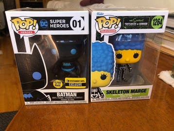 Funko - Funko Pop - Batman flow in dark & Skeleton Marge -