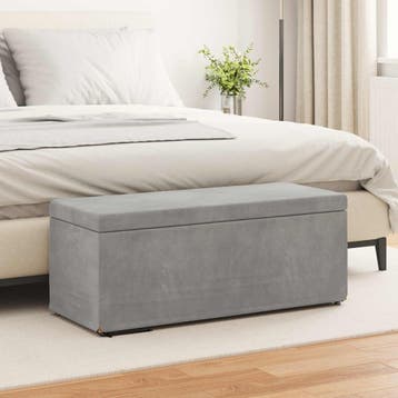 vidaXL Kruk Lichtgrijs 101 x 41 x 40 cm Velvet en, Verzenden