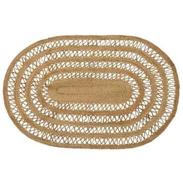 vidaXL Gebied Tapijt Naturel 122 x 183 cm Jute, Verzenden, Nieuw