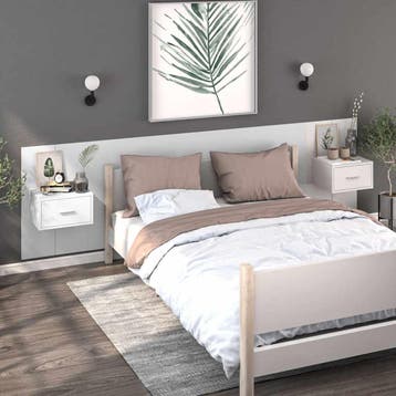 vidaXL Nachtkastjes 2 st wandgemonteerd wit, Maison & Meubles, Verzenden