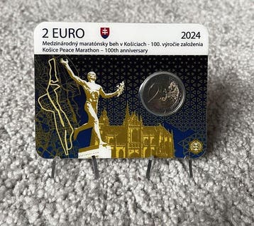 Slovaquie. 2 Euro 2024 Košice Marathon - Signed by the
