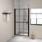 vidaXL Douchedeur 100x178 cm gehard glas zwart, Verzenden