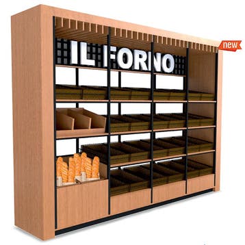 Brood Winkelstelling | Hout/Staal | 4 Niveaus |, Verzenden, Nieuw in verpakking