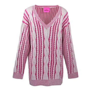 Frogbox • oversized kabeltrui • S, Princess goes Hollywood, Verzenden, Nieuw, Roze