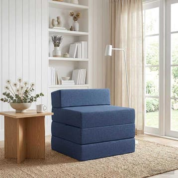 vidaXL Vouwbare Sofa Bed Blauw 200 x 70 x 15 cm Stof, Verzenden, Nieuw