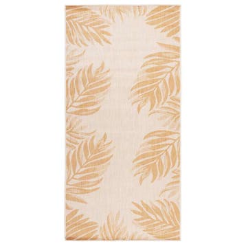 vidaXL Buitenkleed met bladpatroon platgeweven 100x200 cm, Verzenden