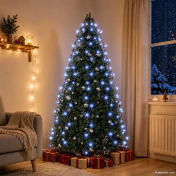 vidaXL Kerstboomverlichting met 180 LEDs blauw net 180 cm, Verzenden